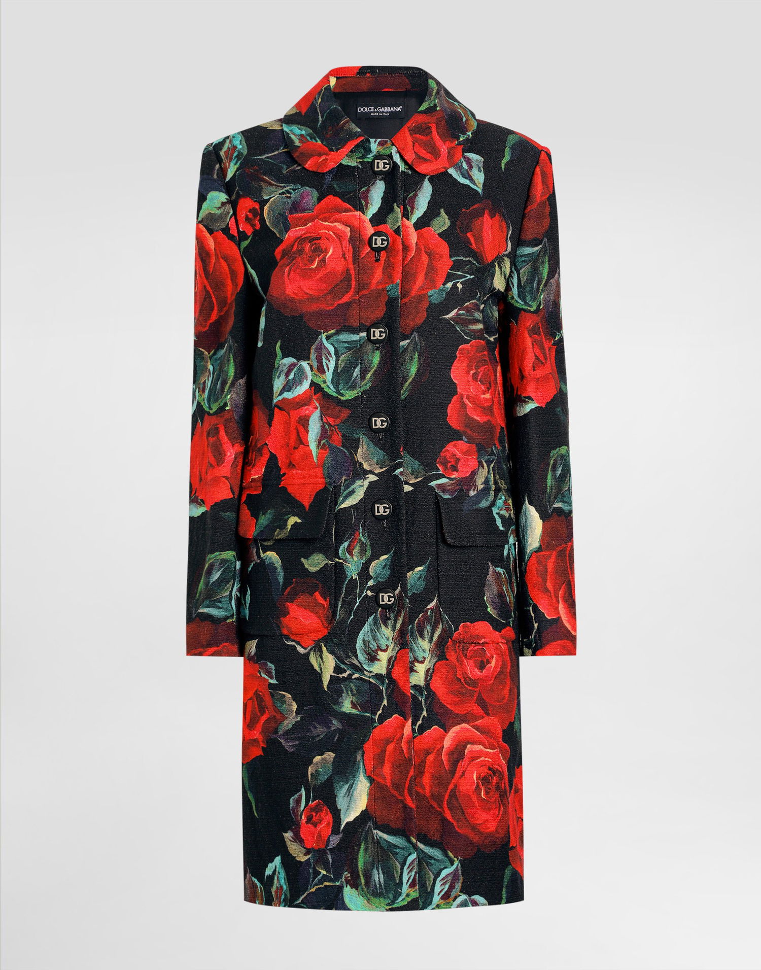Kabáty Dolce & Gabbana Dolce & Gabbana Single-Breasted Rose-Print Jacquard Coat Rôznofarebný | F0GHFTFSFN8HN5KQ, 0
