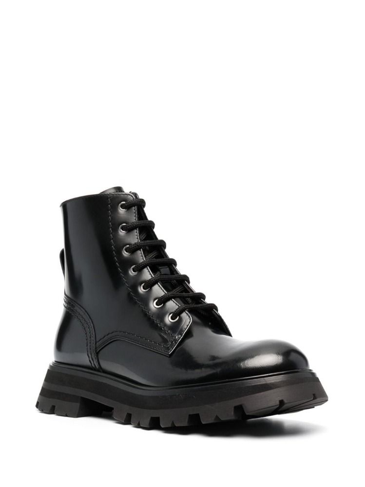 Tenisky a topánky Alexander McQueen Lace-up Leather Ankle Boots Čierna | 657569WHZ801000, 1