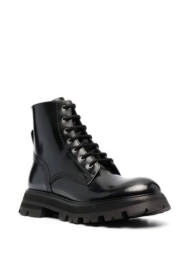 Tenisky a topánky Alexander McQueen Lace-up Leather Ankle Boots Čierna | 657569WHZ801000, 1