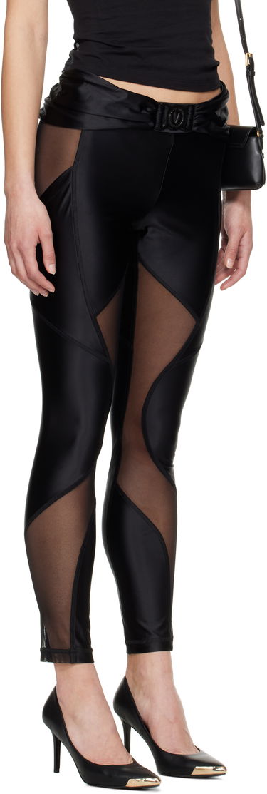 Legíny Versace Versace Jeans Couture V-Emblem Sheer Panel Leggings Čierna | E78HAC103_EJ0223, 1
