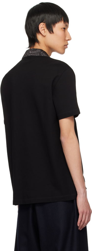 Polo tričko Versace Versace Barocco Embroidered-Collar Polo Čierna | 1013906_1A12966, 2