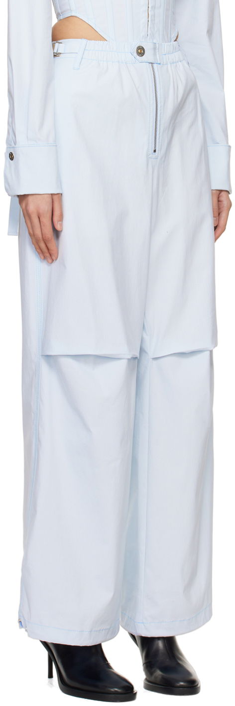 Nohavice Dion Lee Flight Zippered Wide-Leg Trousers Modrá | C2187PS24, 1