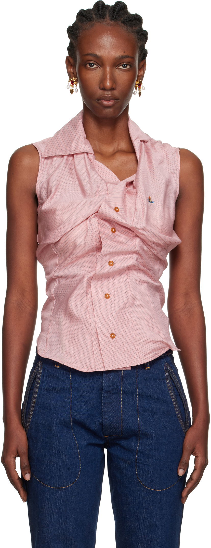 Košeľa Vivienne Westwood Vivienne Westwood Fancy Drunken Sleeveless Blouse Ružová | 15010067-W012L-