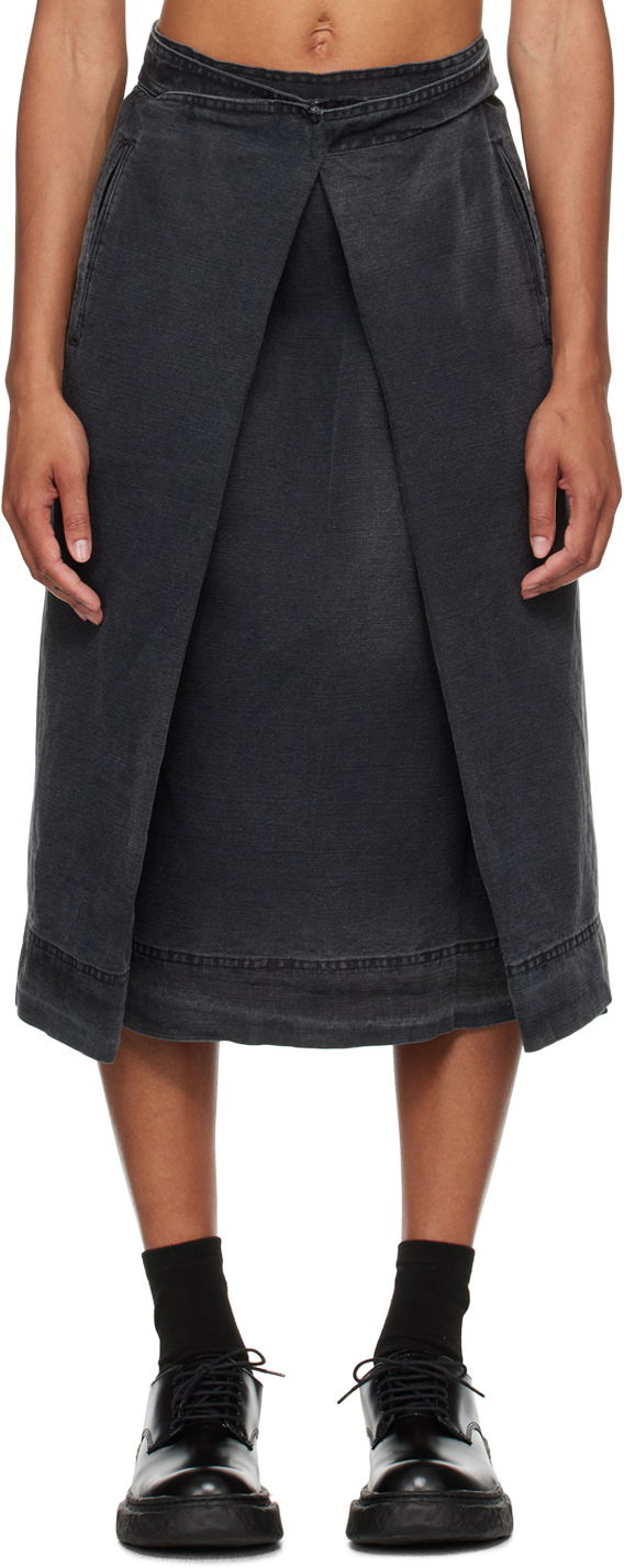 Sukňa YMC YMC George Midi Wrap Skirt Čierna | Q3WAA, 0