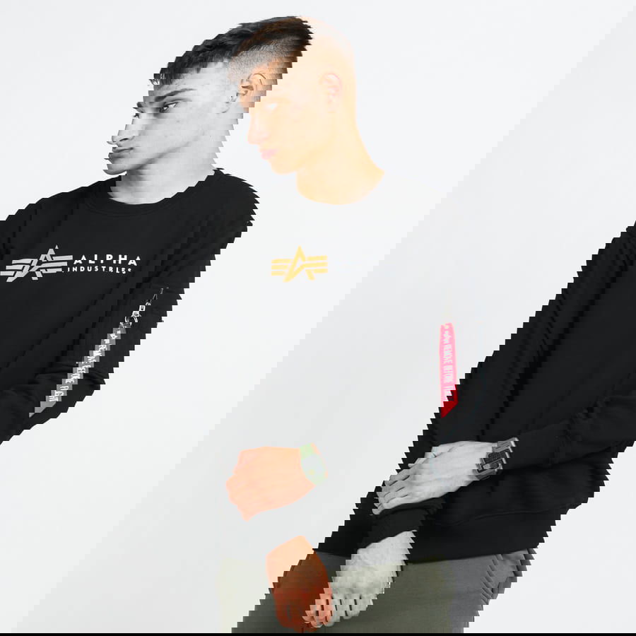 Sveter Alpha Industries Alpha Label Sweater Čierna | 118312 03, 0