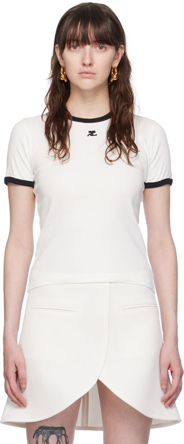 Tričko Courrèges Courrèges Signature Trim T-Shirt Biela | VESJTS017JS0070, 0