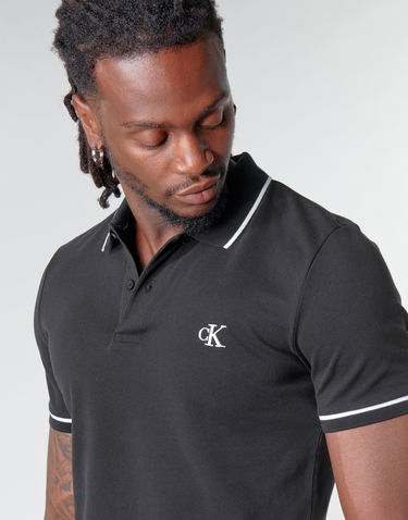 Polo tričko CALVIN KLEIN TIPPING SLIM POLO Čierna | J30J315603-BAE-NOOS, 4
