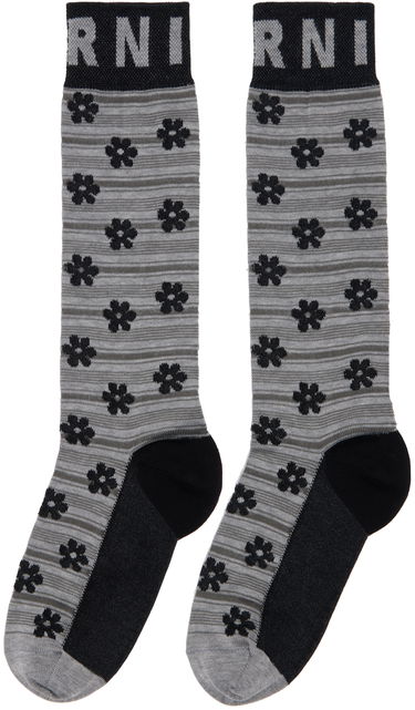 Ponožky Marni Flower Jacquard Socks Šedá | SKMC0196Q0UFC177FLN99, 1