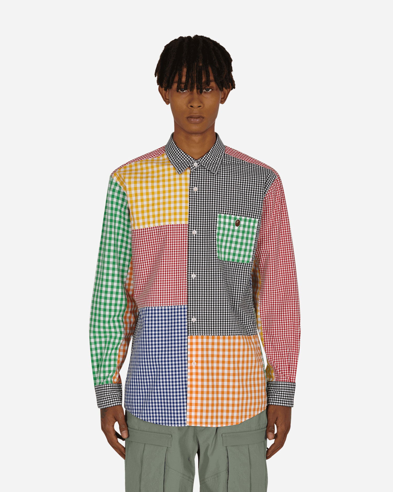 Košeľa BAPE Patchwork Gingham Longsleeve Shirt Rôznofarebný | 1H30131001 001, 1