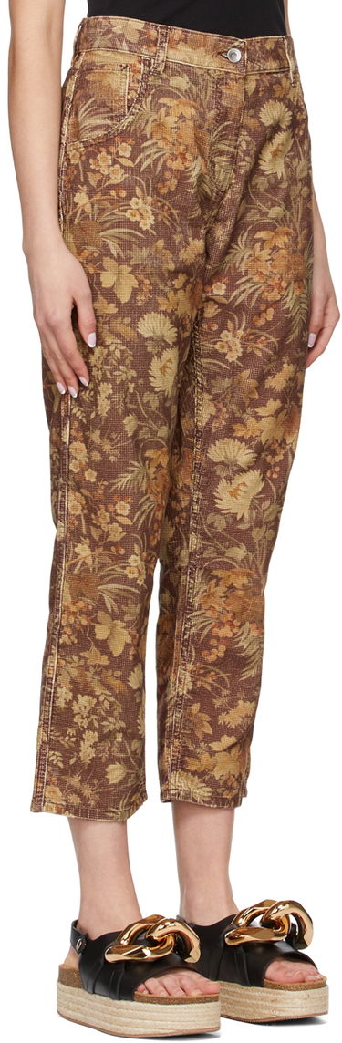 Nohavice YMC YMC Floral Print Straight-Leg Jeans Hnedá | Q4SAQ, 1