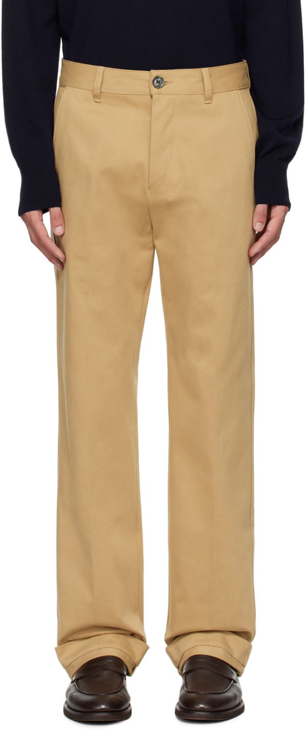 Nohavice AMI Paris Tan Straight Trousers Béžová | HTR015.CO0082