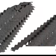 Wool Herringbone Button-Front Overshirt