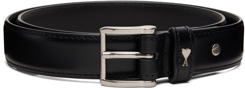 Opasok AMI Ami de Cœur Leather Buckle Belt Čierna | E25UBL029.AL0104