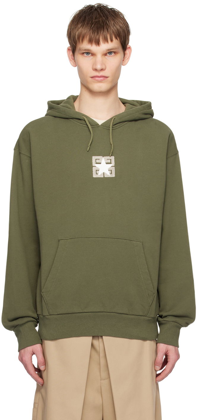 Mikina Givenchy Stars Applique Hoodie Zelené | BMJ0LA3YLZ306, 0