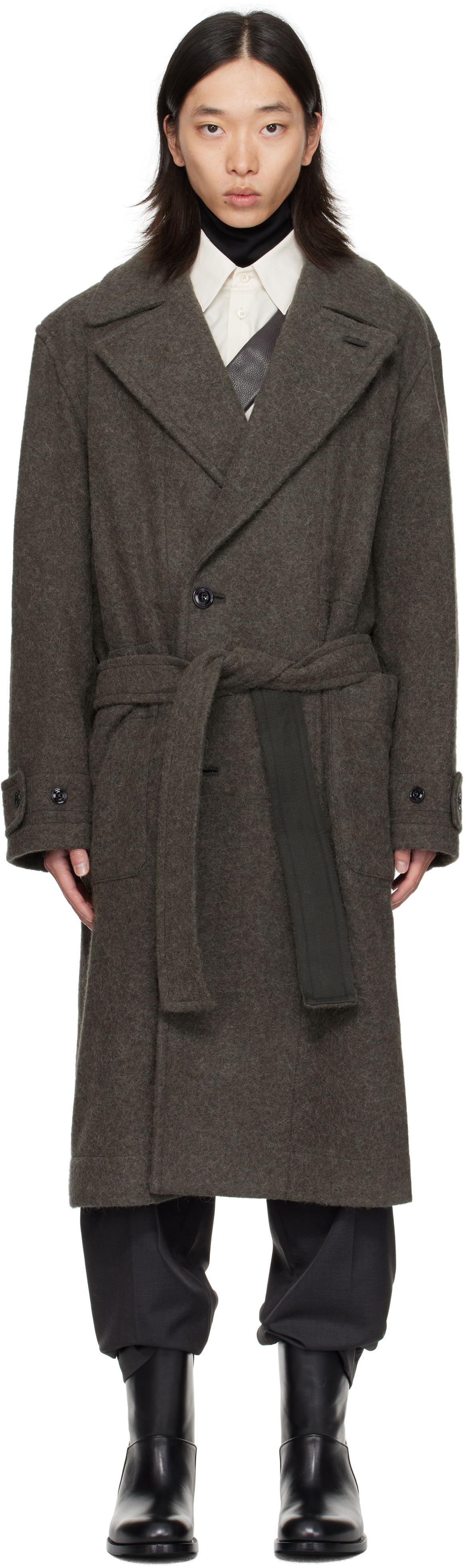 Kabáty LEMAIRE Lemaire Soft Belted Coat Zelené | CO1135 LF504, 0