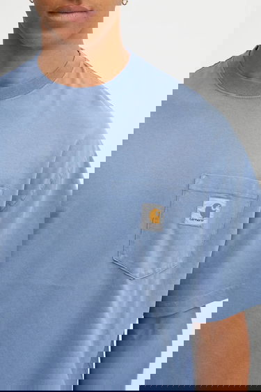 Tričko Carhartt WIP Short Sleeve Pocket T-Shirt Hudson Modrá | I035140.1YI5F, 3