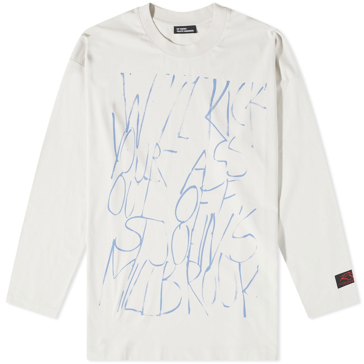 Tričko RAF SIMONS Long Sleeve Kick Your Ass Tee Biela | 231-139A-0011, 0