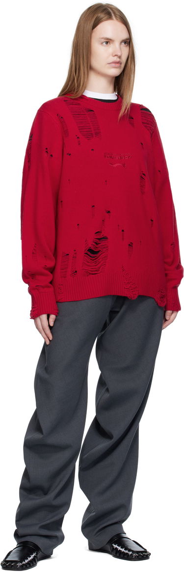 Sveter Charles Jeffrey Loverboy Charles Jeffrey LOVERBOY Distressed Logo Sweater Červená | 52090102, 3