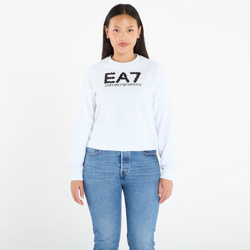 Mikina Emporio Armani EA7 Emporio Armani Train Logo Series Sweatshirt Biela | 7W000542AF16442U0008