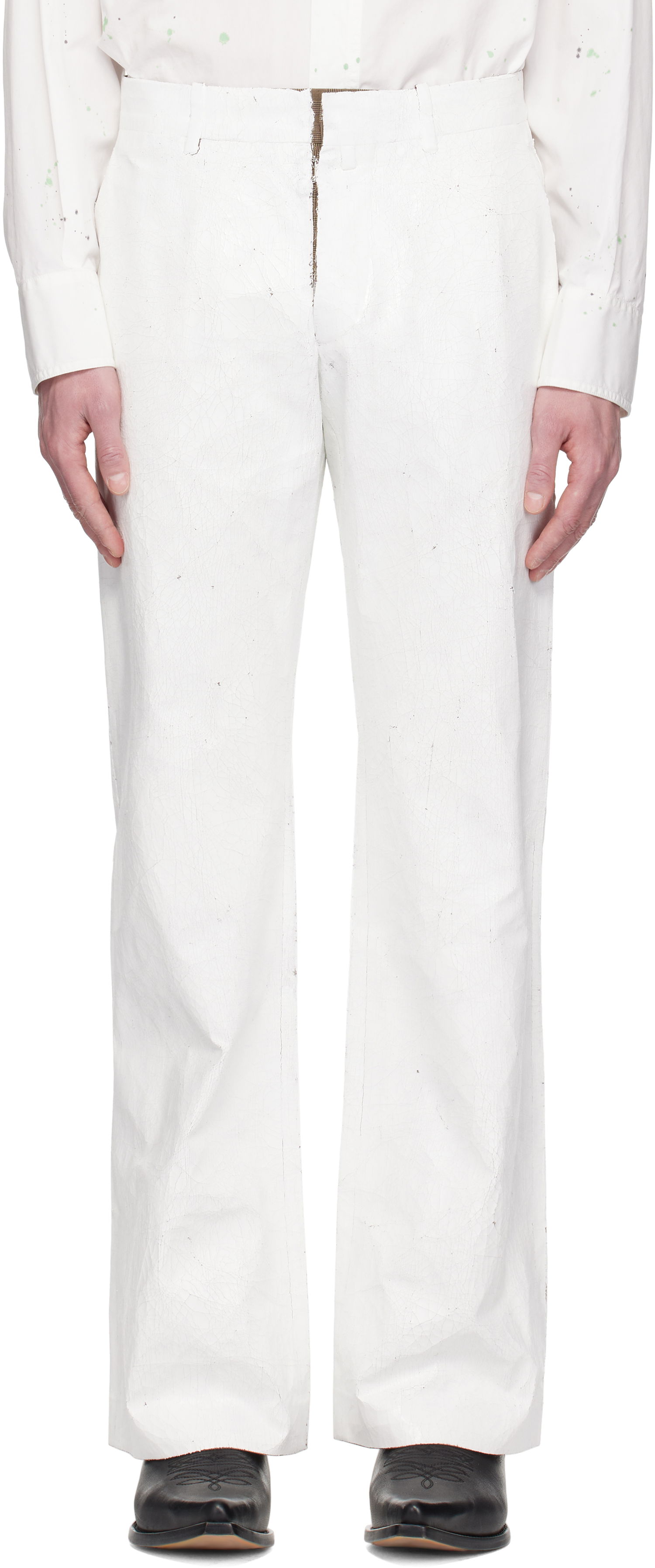 Nohavice Maison Margiela MM6 Maison Margiela Painted Trousers Biela | SH2KA0026 M35437, 0