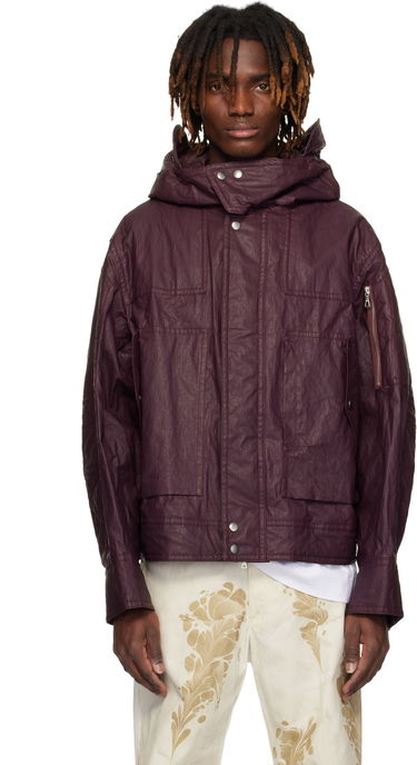Parka Dries Van Noten Dries Van Noten Flap Pocket Hooded Jacket Vínová | 251-020516-1285, 0