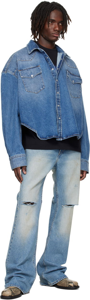 Košeľa VETEMENTS Vetements Boxy Cropped Denim Shirt Modrá | UH76DS525MB2, 3