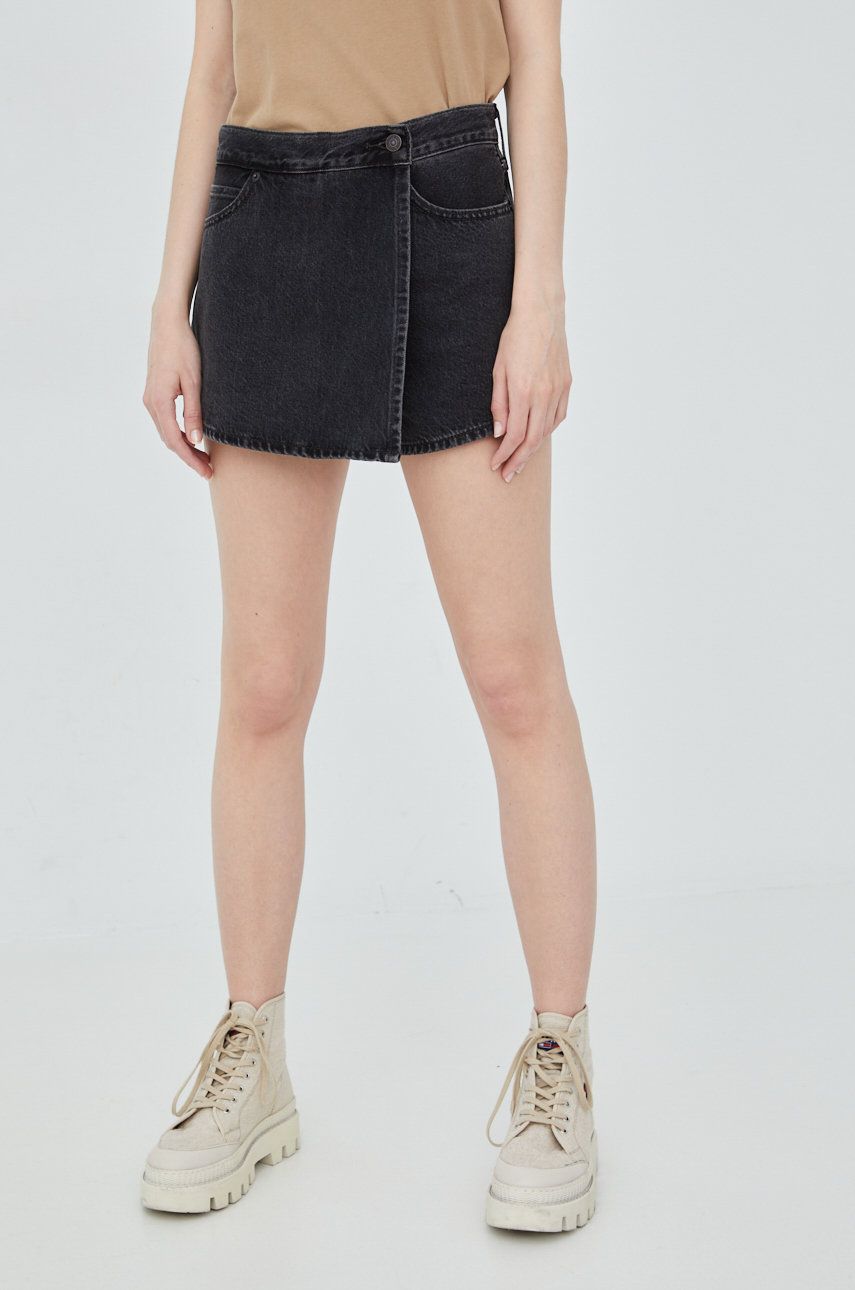Sukňa Levi's High Waist Denim Wrap Skort Čierna | A3534.0001, 0