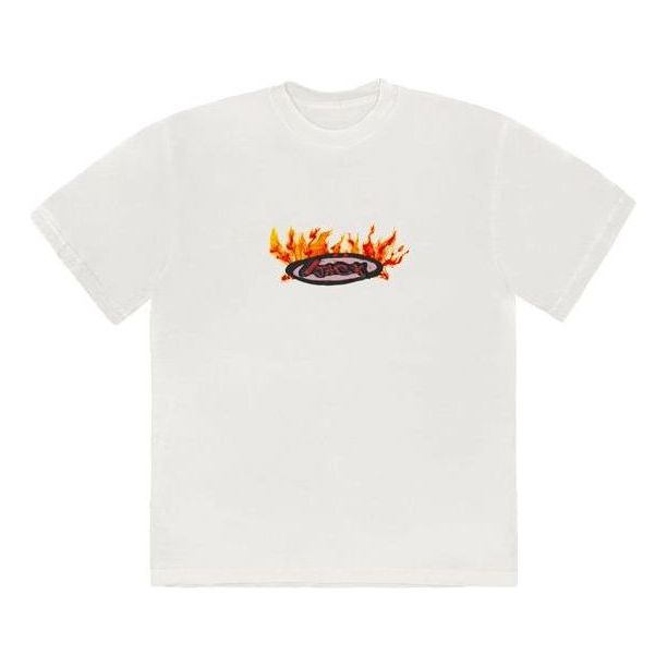 Tričko Cactus Jack by Travis Scott Travis Scott Cactus Jack Flame T-Shirt Biela | CJFN-SS34