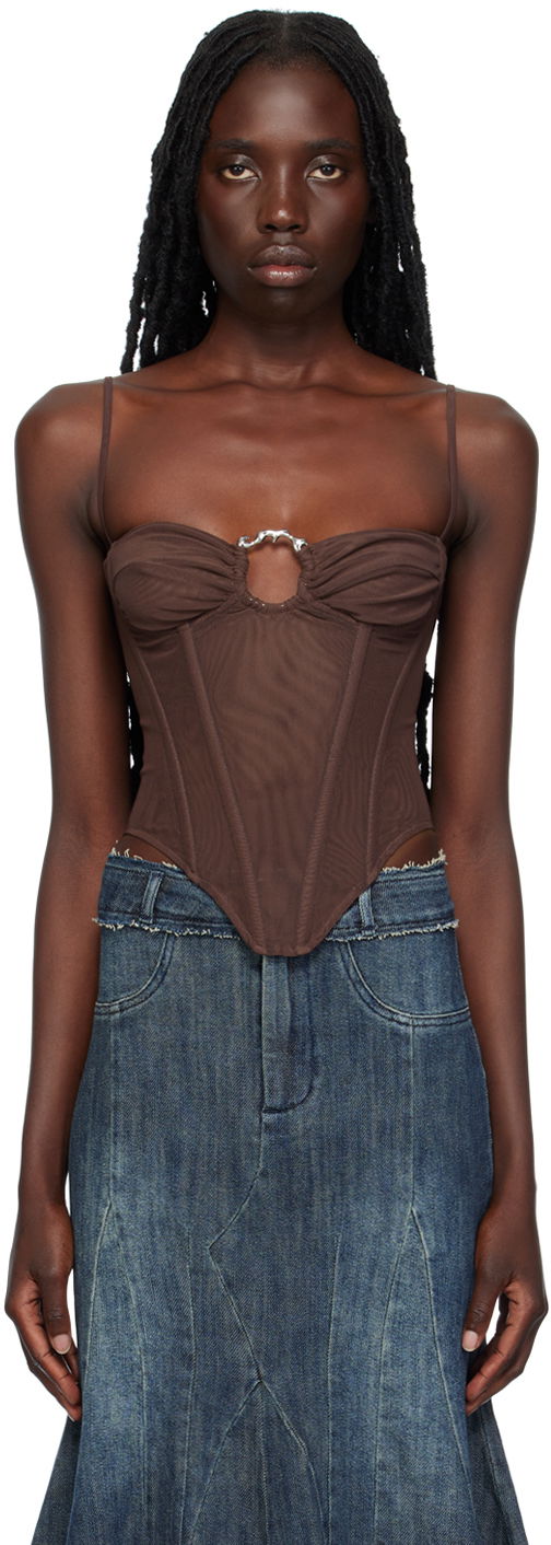 Tielko Miaou Miaou Hannah Jewett Edition Deia Corset Top Hnedá | 7069PM1UMB, 0