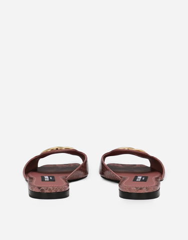 Doplnky Dolce & Gabbana Dolce & Gabbana Python Skin Slides with DG Buckle Ružová | CQ0593A2Y688H415, 2