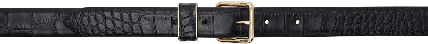 Opasok A.P.C. Anastasia Barbieri Edition Elsa Croc-Embossed Leather Belt Čierna | PXBLJ-F65217, 0