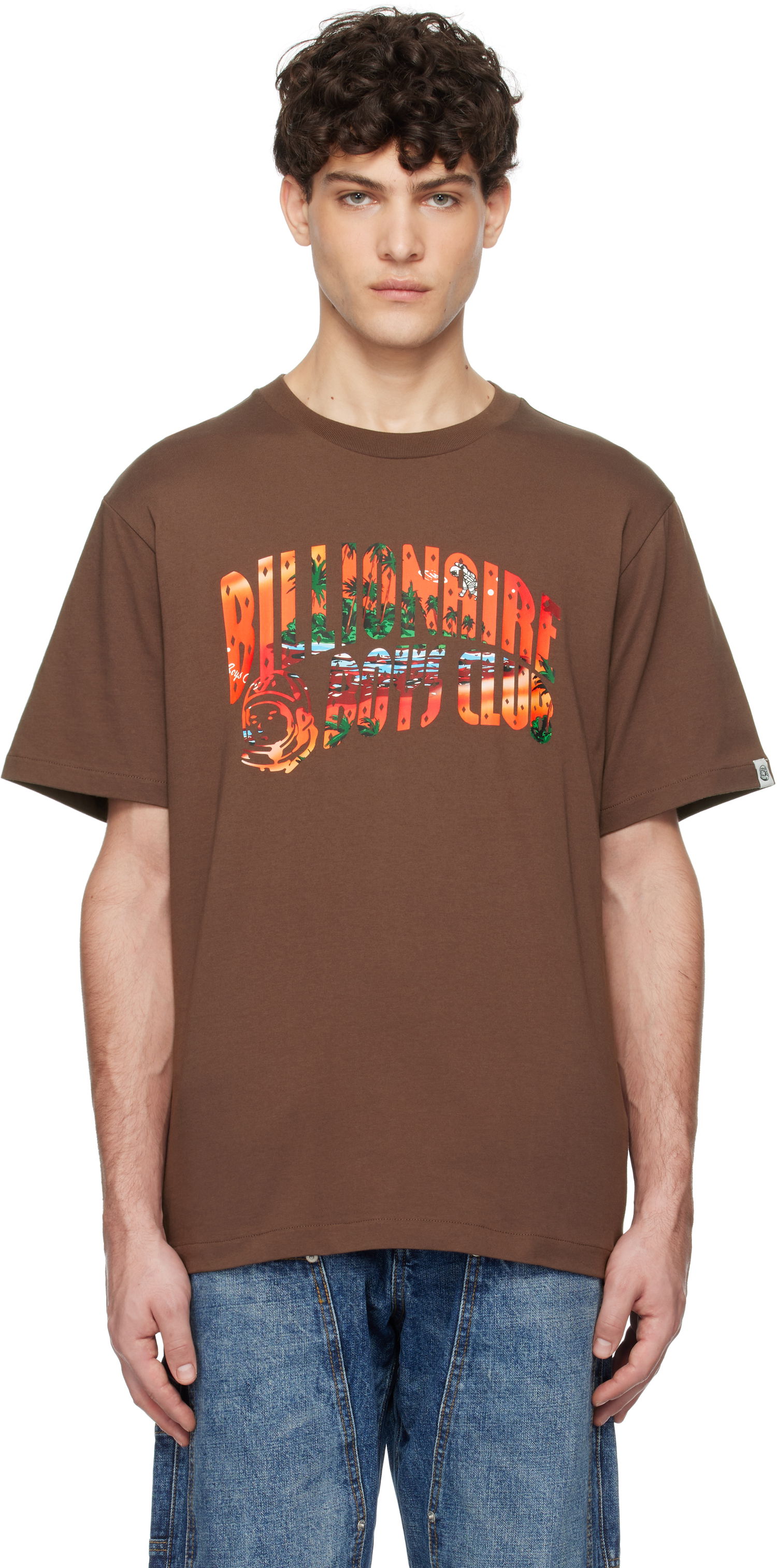 Tričko BILLIONAIRE BOYS CLUB Tropical Island Arch Logo T-Shirt Hnedá | B24460, 0