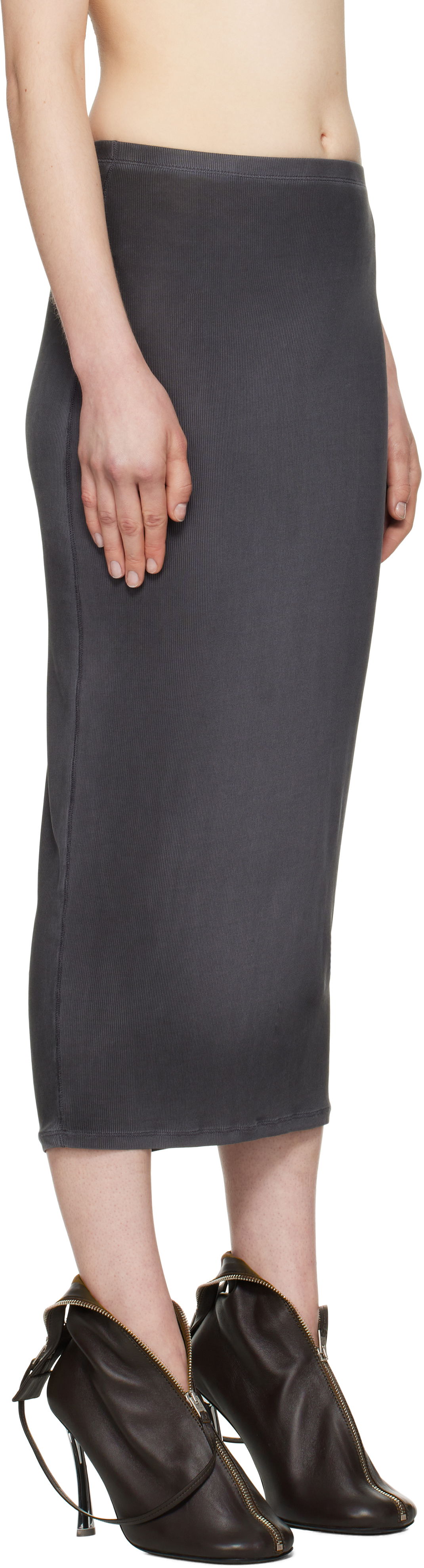 Sukňa Acne Studios Acne Studios Midi Ribbed Skirt Šedá | AF0505-, 1