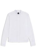 Regular-Fit Cotton Poplin Blouse with Concealed Placket