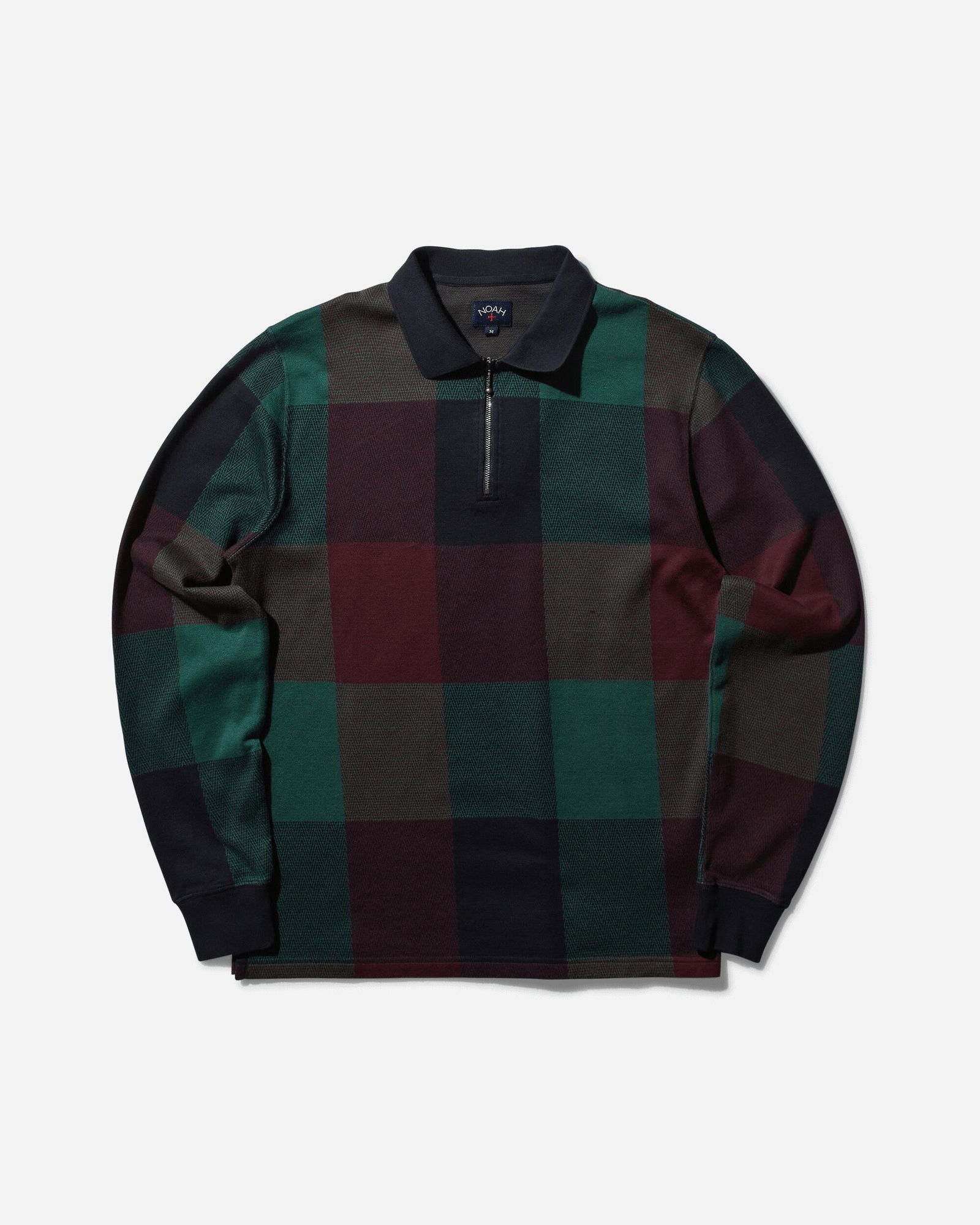 Buffalo Plaid Zip Polo Shirt