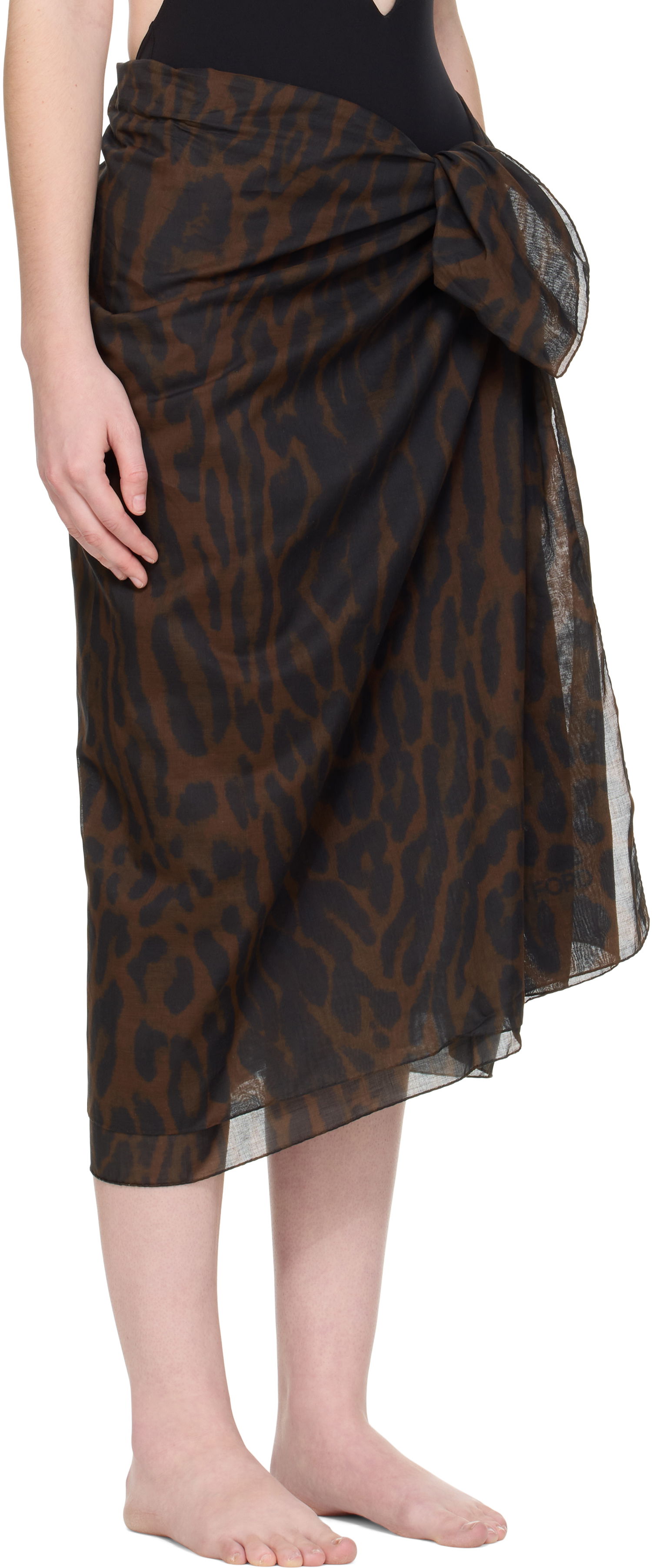 Plavky Tom Ford Tom Ford Pareo Wrap Cover-Up Skirt Hnedá | PAR001-FAP244, 1
