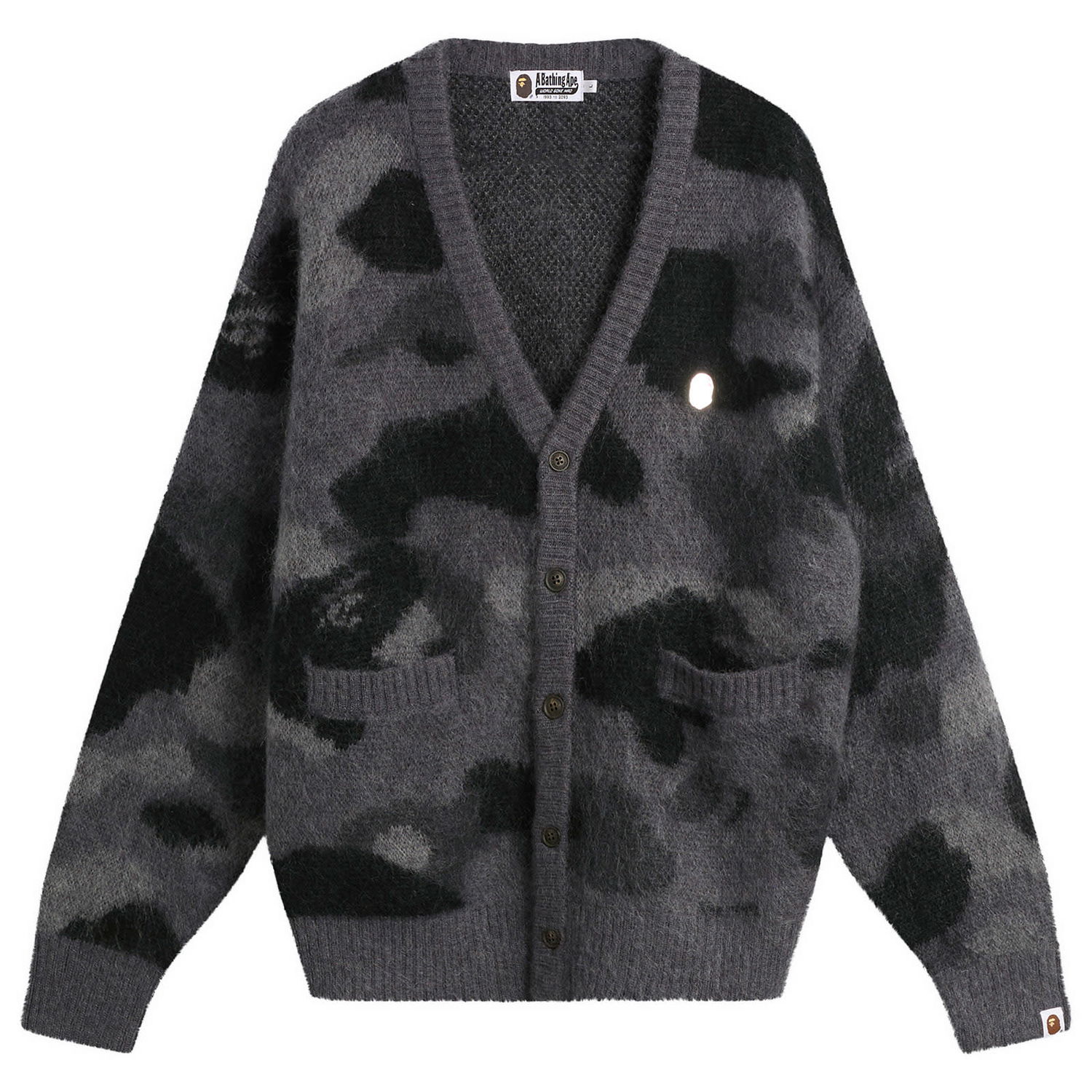 Sveter BAPE Colour Camo Mohair Knit Cardigan Šedá | 001KNL801302M-BLK, 1