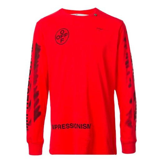 Tričko Off-White Long Sleeve Graphic T-Shirt Červená | OMAB001R191850152010