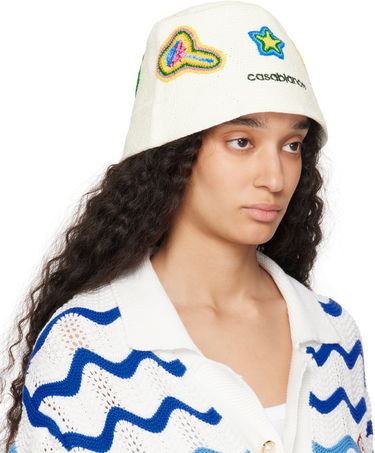 Klobúk Casablanca Casablanca Crochet Bucket Hat Biela | AS25-HAT-079-01, 3