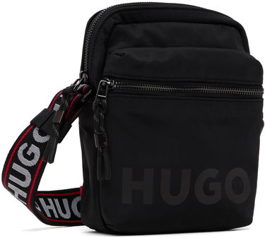 Taška cez rameno BOSS HUGO Logo-Print Reporter Bag Čierna | 50529432, 1