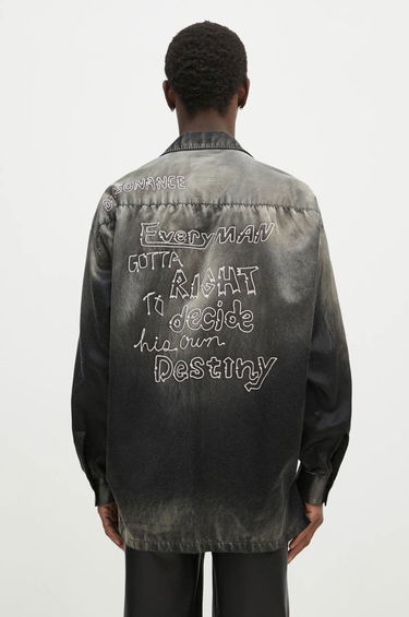 Košeľa Maison MIHARA YASUHIRO Maison MIHARA YASUHIRO Relaxed Fit Bleached Long Sleeve Satin Shirt Šedá | J13SH183, 2