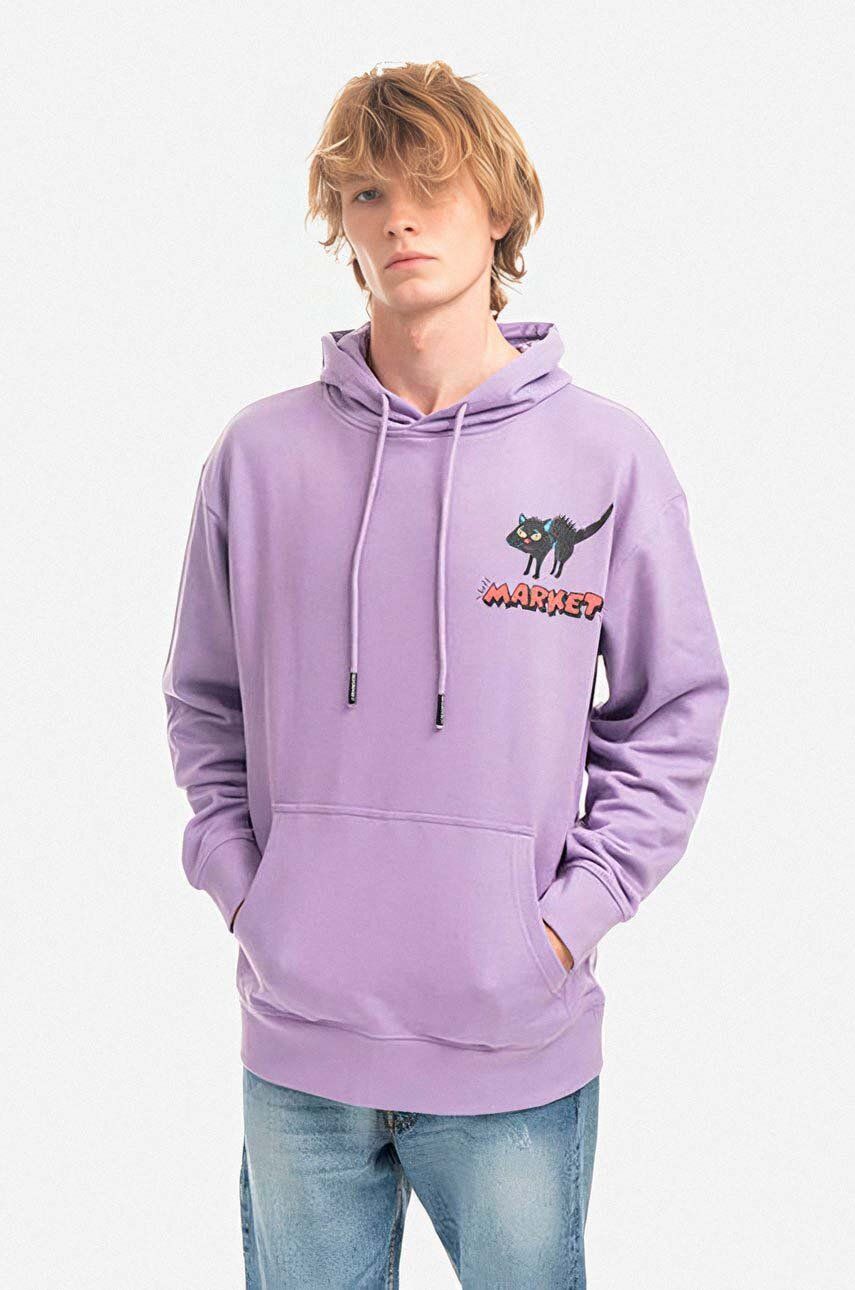 Mikina MARKET Purple Printed Hoodie With Hood Fialová | 397000383, 0