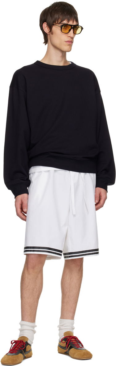 Šortky Dolce & Gabbana Cotton Poplin Striped Drawstring Shorts with Embroidered Logo Biela | GP05GZFI5IH, 4