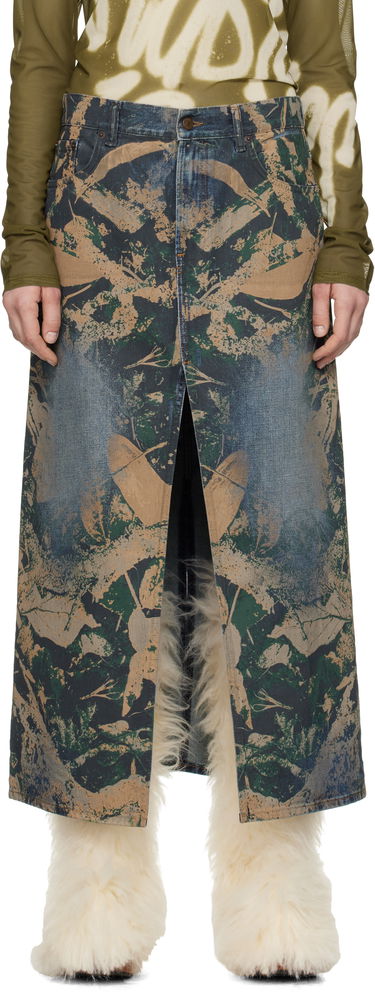 Sukňa Acne Studios Acne Studios Graphic Print Denim Maxi Skirt Modrá | AF0506-, 0