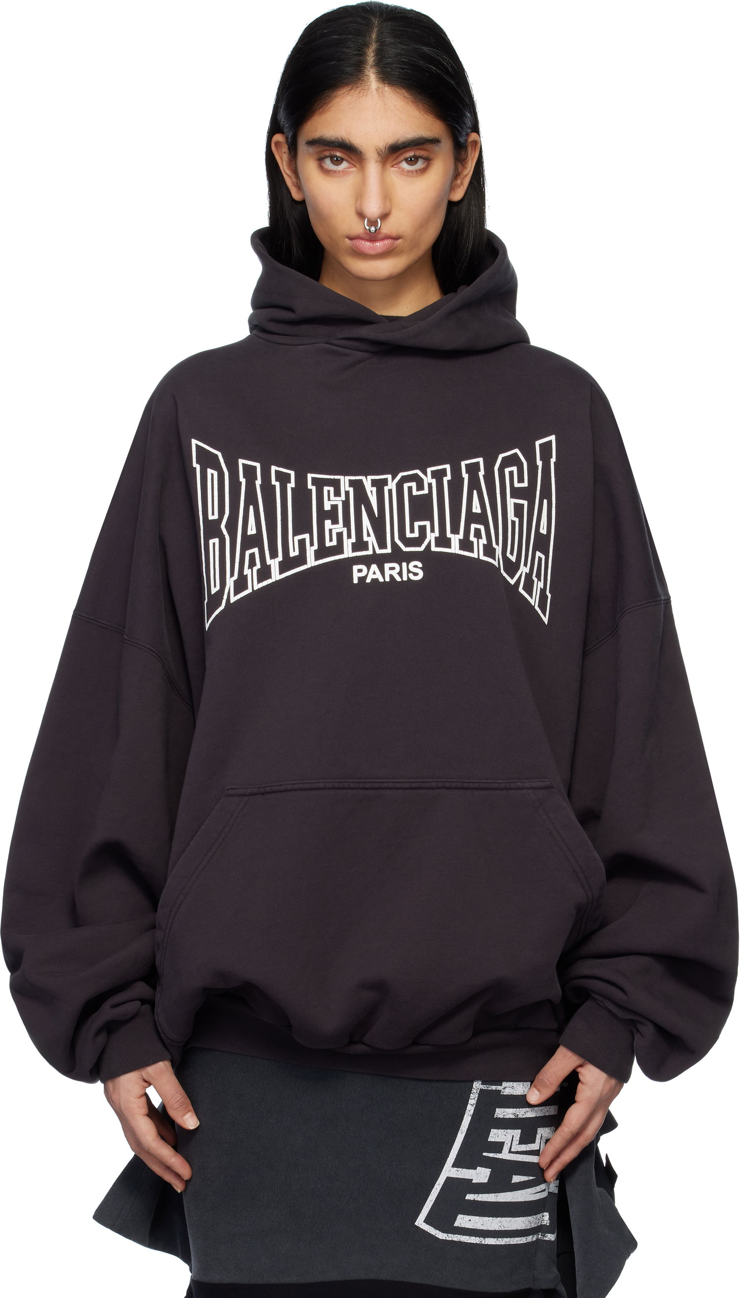 Mikina Balenciaga Boxing Large Fit Hoodie Čierna | 803265 TRVH6, 0