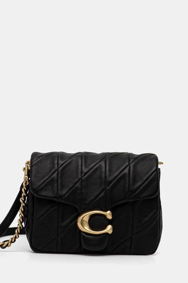 Taška cez rameno Coach Black Leather Shoulder Bag With Chain Čierna | CW629, 0