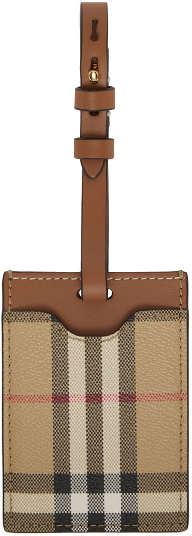 Kľúčenka Burberry Check Luggage Tag Béžová | 8073976, 0