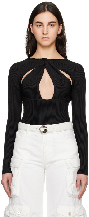 Body Coperni Coperni Twisted Cutout Long Sleeve Top Čierna | COPML38600, 0