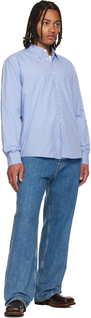 Košeľa OUR LEGACY Beyond Checked Button-Down Shirt Modrá | M4252BM, 3