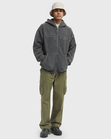 Mikina Butter Goods Mineral Wash Zip Hoodie Šedá | P20199, 1